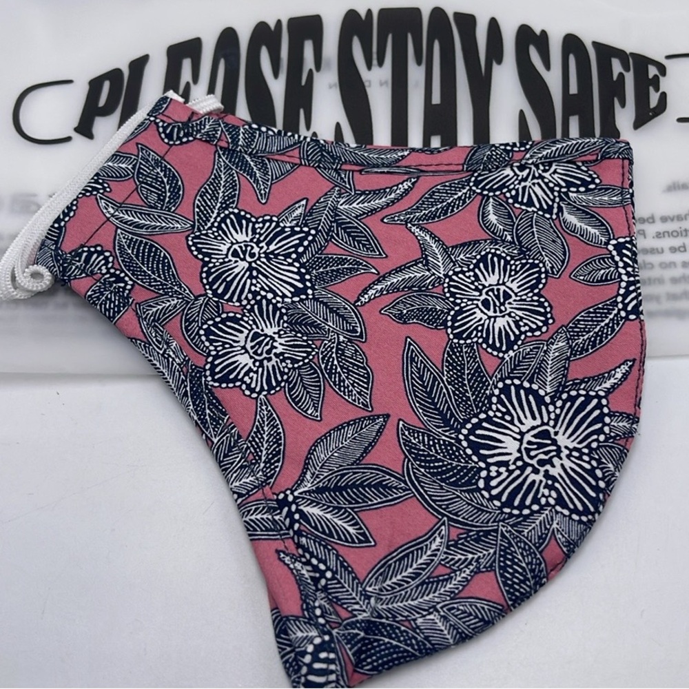 Floral Pink and Black Face Mask TED BAKER LONDON Reversible Reusable NWT